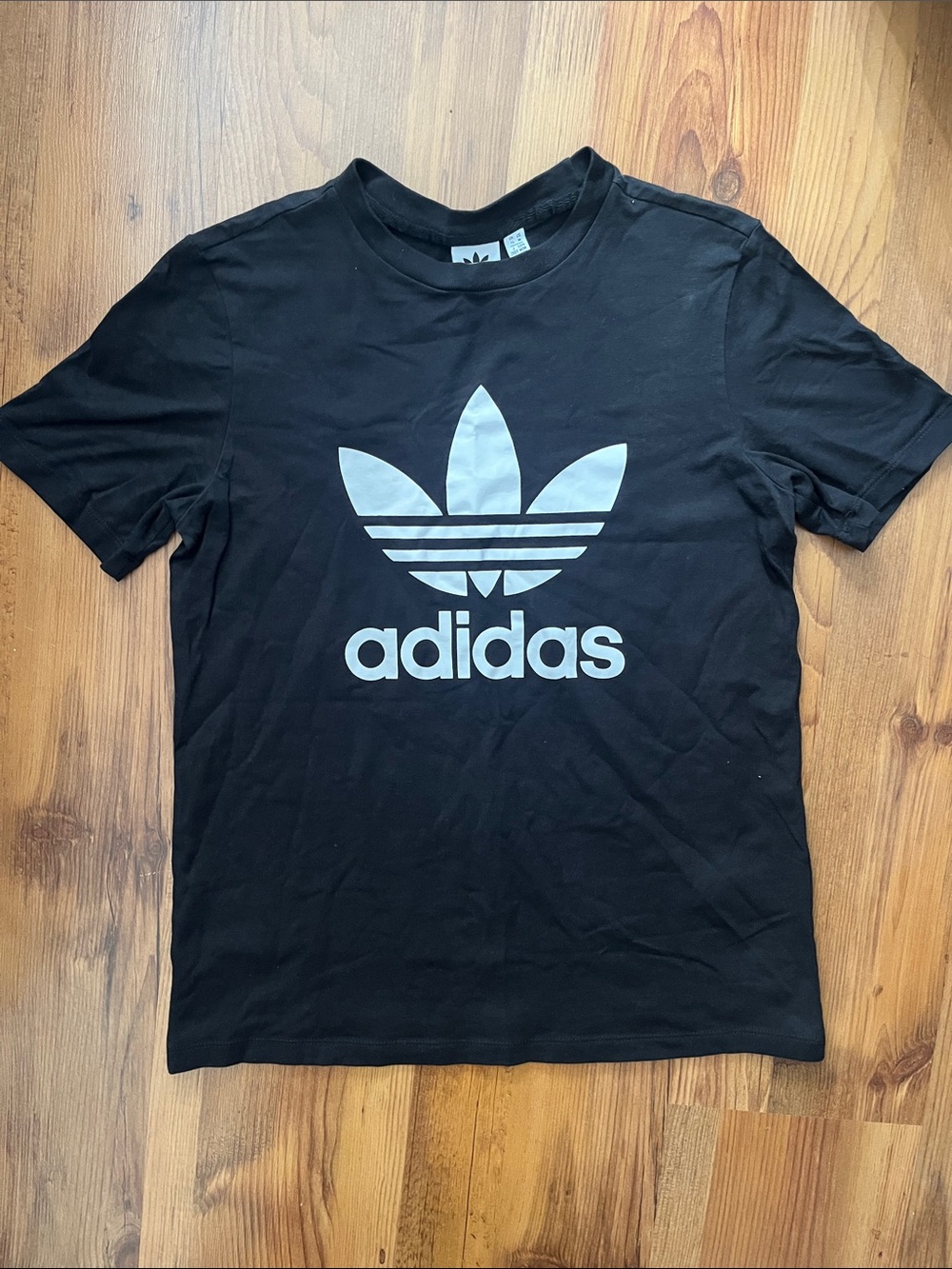 adidas Black T-Shirt with White Trefoil Logo